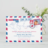 Australia Air Mail Wedding Save the Date (Staand voorkant)