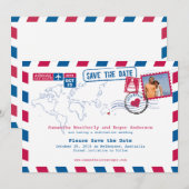 Australia Air Mail Wedding Save the Date (Voorkant / Achterkant)
