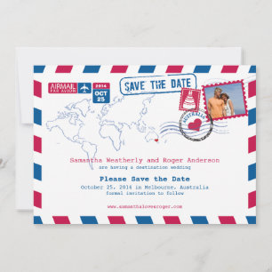 Australia Air Mail Wedding Save the Date