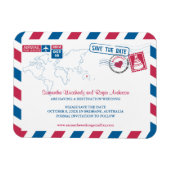 Australia Air Mail Wedding Save the Date sz 3x4 Magneet (Horizontaal)