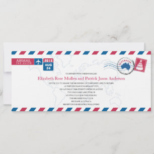 Australia Airmail Wedding Invitation Kaart