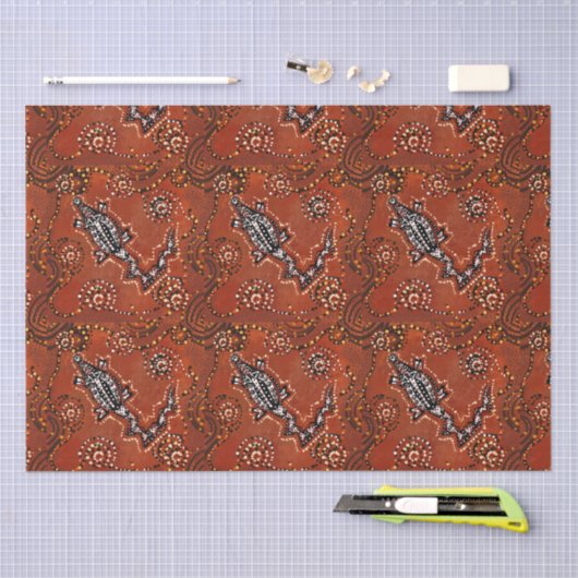 AUSTRALIA ART CROCODILE TISSUEPAPIER (Craft)