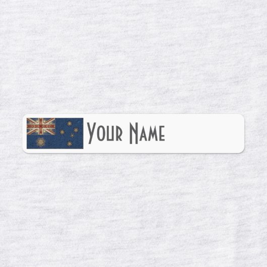 Australia Art Deco Flag Custom Iron-On Name Label (Design 1)