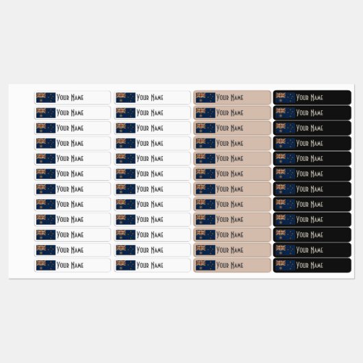 Australia Art Deco Flag Custom Iron-On Name Label (Vel)