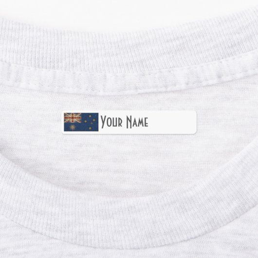Australia Art Deco Flag Custom Iron-On Name Label (Aangebracht)