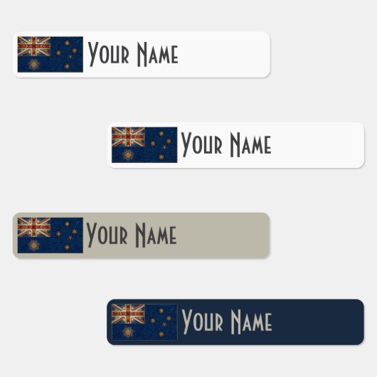 Australia Art Deco Flag | Waterproof Name Label (Groep)