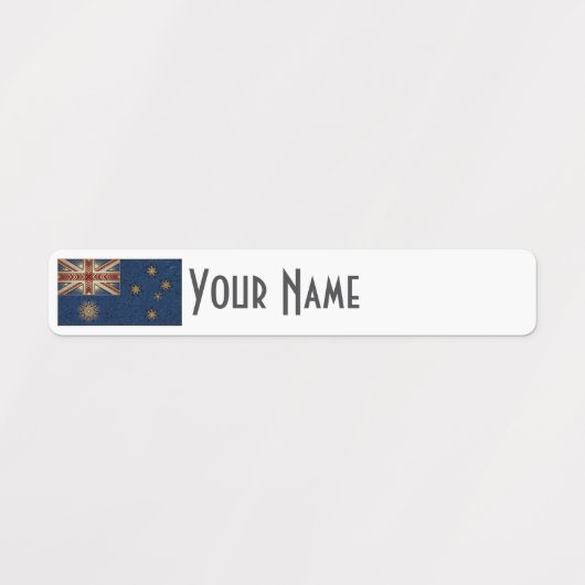 Australia Art Deco Flag | Waterproof Name Label (Design 2)