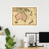 Australia Asia Map door John Pinkerton 1818 Poster (Thuiskantoor)