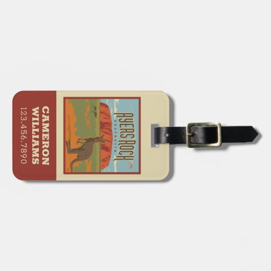 Australia | Ayers Rock Kangoeroes Bagagelabel (Voorkant horizontaal)