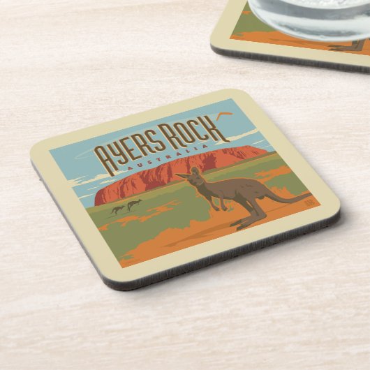 Australia | Ayers Rock Kangoeroes Bier Onderzetter (Linkerzijde)