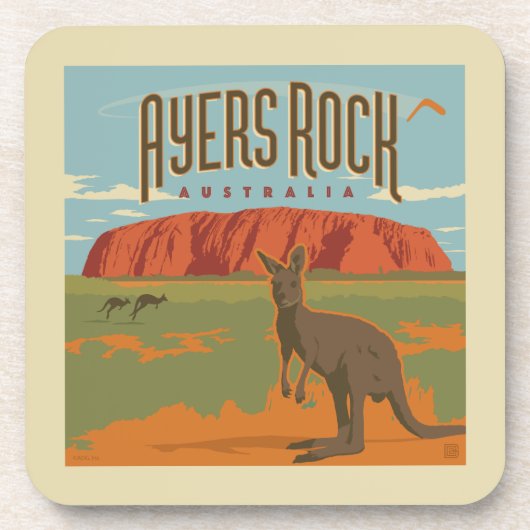 Australia | Ayers Rock Kangoeroes Bier Onderzetter (Voorkant)