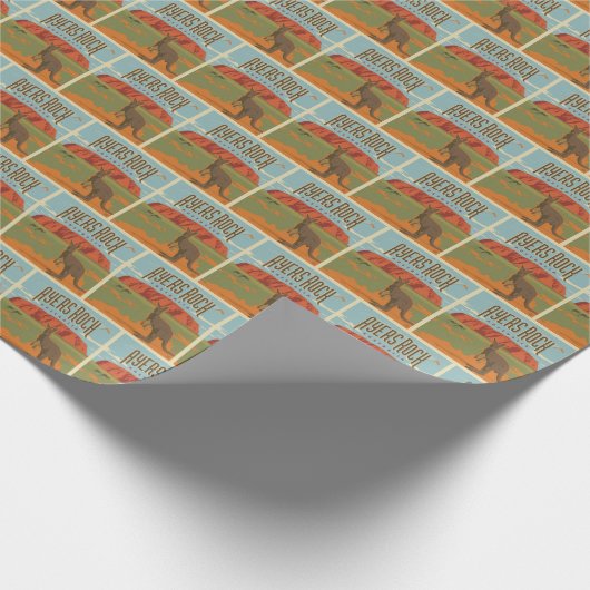 Australia | Ayers Rock Kangoeroes Cadeaupapier (Hoek)