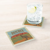 Australia | Ayers Rock Kangoeroes Glazen Onderzetter (Schuin)