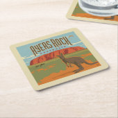 Australia | Ayers Rock Kangoeroes Kartonnen Onderzetters (Schuin)