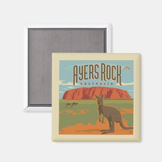 Australia | Ayers Rock Kangoeroes Magneet (Voorkant / Achterkant)