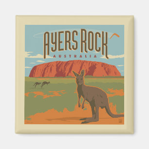 Australia   Ayers Rock Kangoeroes Magneet