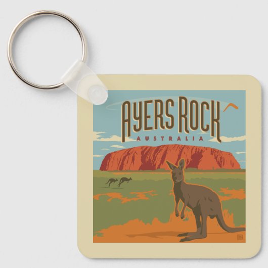 Australia | Ayers Rock Kangoeroes Sleutelhanger (Voorkant)