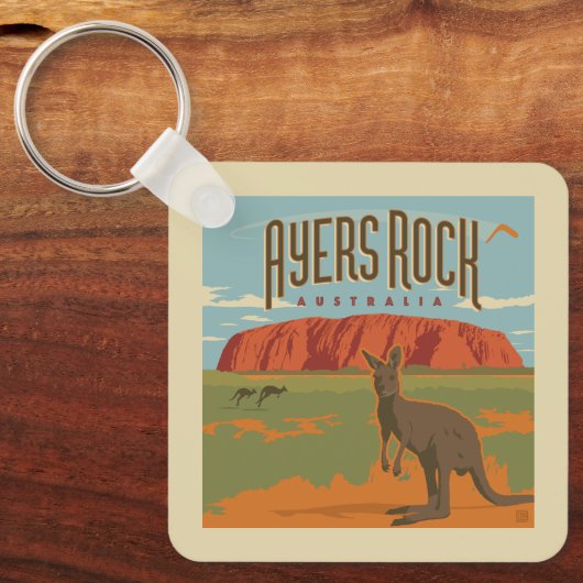 Australia | Ayers Rock Kangoeroes Sleutelhanger (Voorkant)