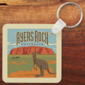 Australia | Ayers Rock Kangoeroes Sleutelhanger (Achterkant)