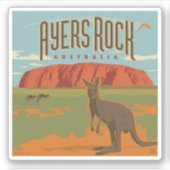 Australia | Ayers Rock Kangoeroes Sticker (Voorkant)