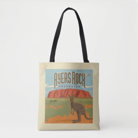Australia | Ayers Rock Kangoeroes Tote Bag (Voorkant)