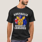 Australia Beware of Kangoos Down Under Australia T-shirt (Voorkant)