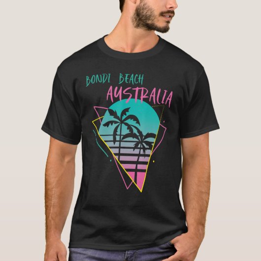Australia Bondi Beach Palm trees Vacation Ocean Su T-shirt (Voorkant)