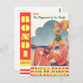 Australia Bondi Beach Vintage Travel Briefkaart (Voorkant / Achterkant)
