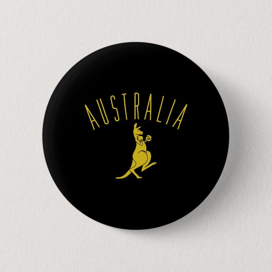 Australia Boxing Kangaroo Ronde Button 5,7 Cm (Voorkant)