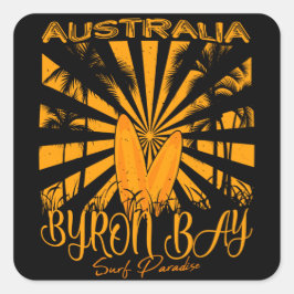 Australia Byron Bay Surf Paradise Vierkante Sticker