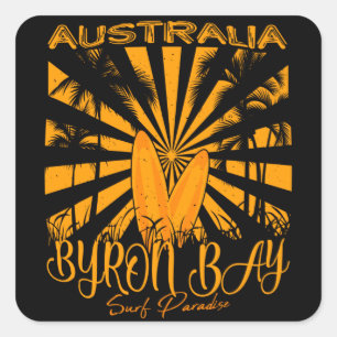 Australia Byron Bay Surf Paradise Vierkante Sticker