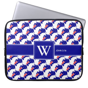 AUSTRALIA Christelijke scriptmonogram laptop Sleeve