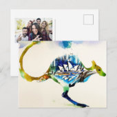 Australia City Skyline Travel Love Waterverf Feestdagenkaart (Voorkant / Achterkant)