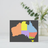 Australia Color Map, Australië Briefkaart (Staand voorkant)