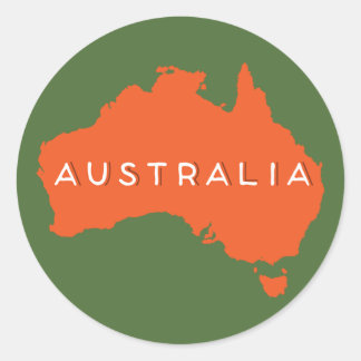 Australia Country Silhouette Ronde Sticker