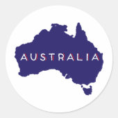 Australia Country Silhouette Ronde Sticker (Voorkant)