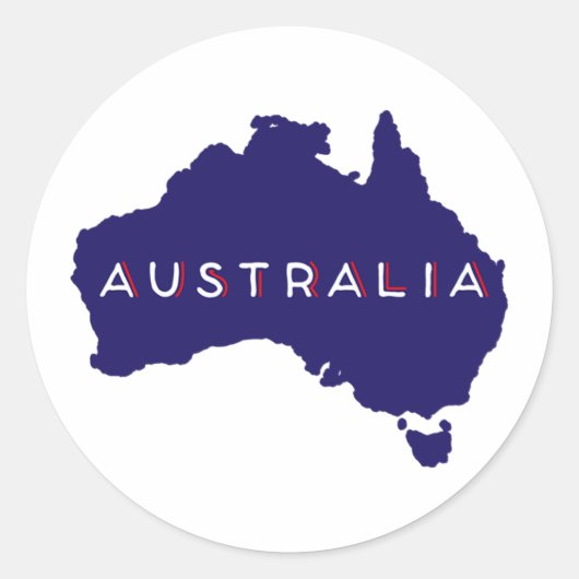 Australia Country Silhouette Ronde Sticker (Voorkant)