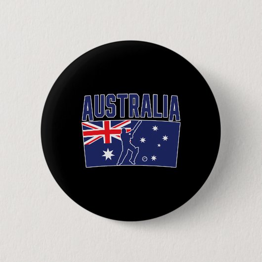 Australia Cricket (flag And Tsman)  Ronde Button 5,7 Cm (Voorkant)