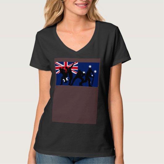 Australia Cricket Players Australian Flag T-shirt (Voorkant)