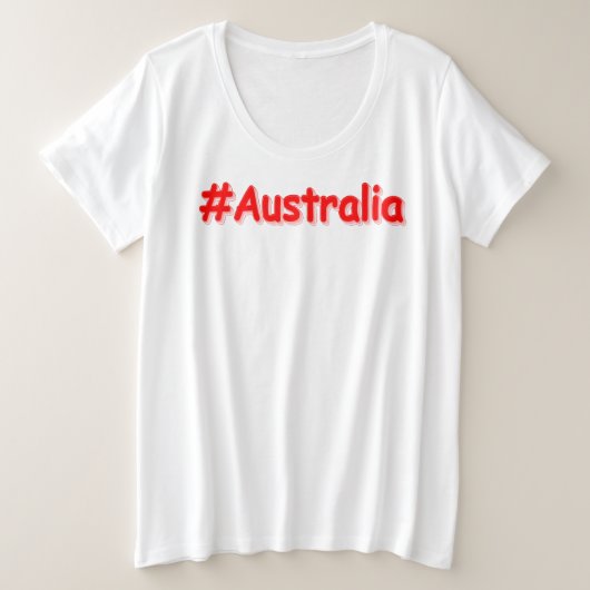 "#Australia" Cute Design. Bestel nu Grote Maat T-shirt (Design voorkant)