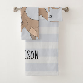 Australia Cute Kangaroo Doodle en Name Kinder Bad Handdoek