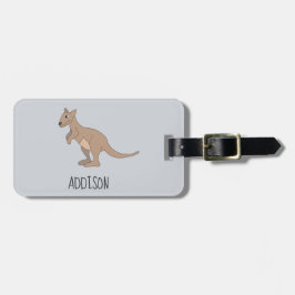 Australia Cute Kangaroo Doodle en Name Kinder Bagagelabel