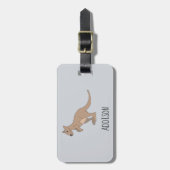 Australia Cute Kangaroo Doodle en Name Kinder Bagagelabel (Voorkant verticaal)