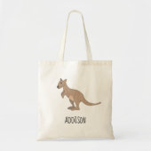 Australia Cute Kangaroo Doodle en Name Kinder Tote Bag (Voorkant)
