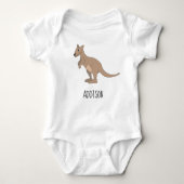 Australia Cute Kangaroo Doodle en Name Romper (Voorkant)
