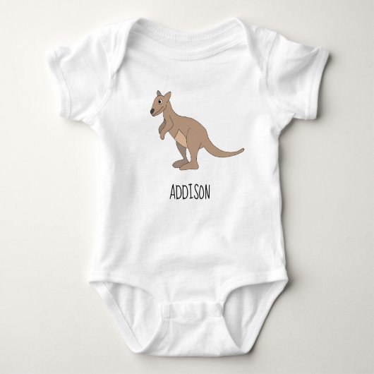 Australia Cute Kangaroo Doodle en Name Romper (Voorkant)