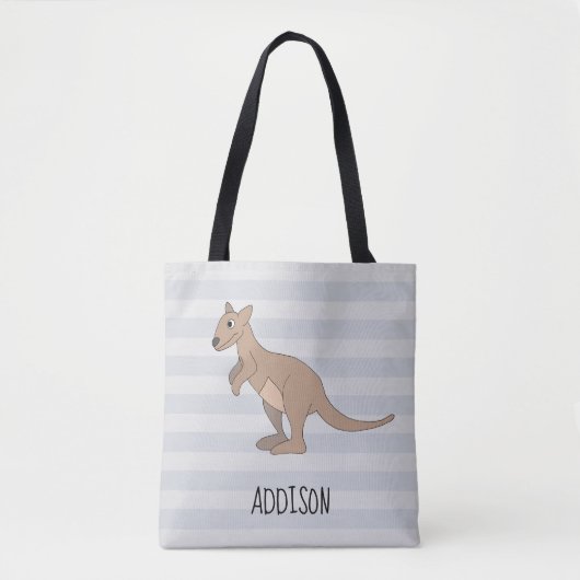 Australia Cute Kangaroo Doodle & Name Kinder Diape Tote Bag (Voorkant)