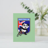 Australia Cycling Panda Briefkaart (Staand voorkant)