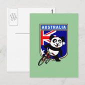 Australia Cycling Panda Briefkaart (Voorkant / Achterkant)