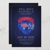 Australia Day Aussie Neon National Public Holiday Kaart (Voorkant / Achterkant)